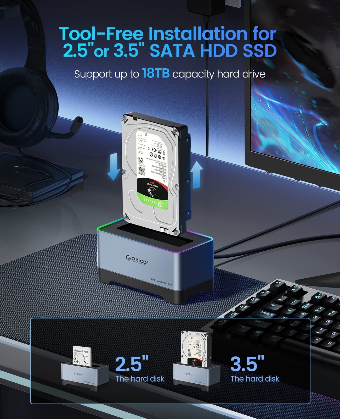 ORICO HDDスタンド USB 3.2 to SATA 外付けドッキングステ - めりる