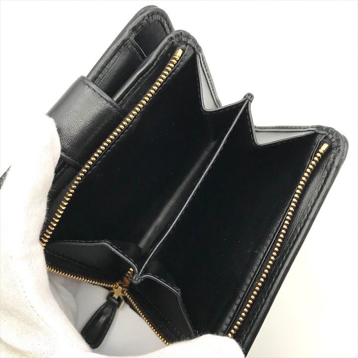 良品 PRADA プラダ 三角ロゴ トライアングル ソフトカーフ 二つ折り