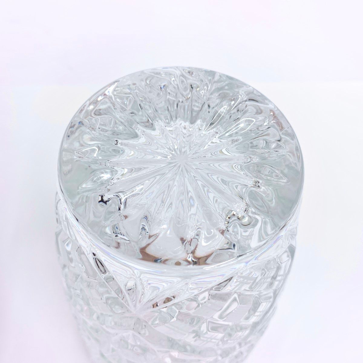 BOHEMIA ボヘミア フラワーベース 高さ22㎝ 箱付 クリア カッティング