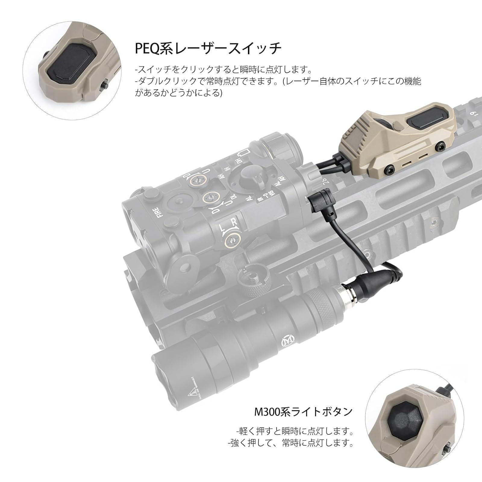 リモートデュアル プラグ) ボタン SF スイッチ【20mmレイル / + KeyMod