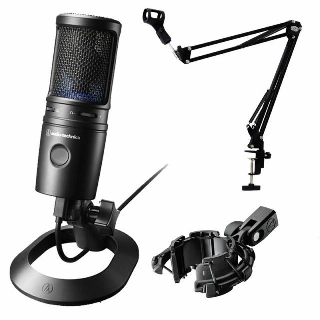 audio-technica オーディオテクニカ USB マイクロホン AT2020USB-X MPC-1B マイクアーム AT8455 ショックマウント