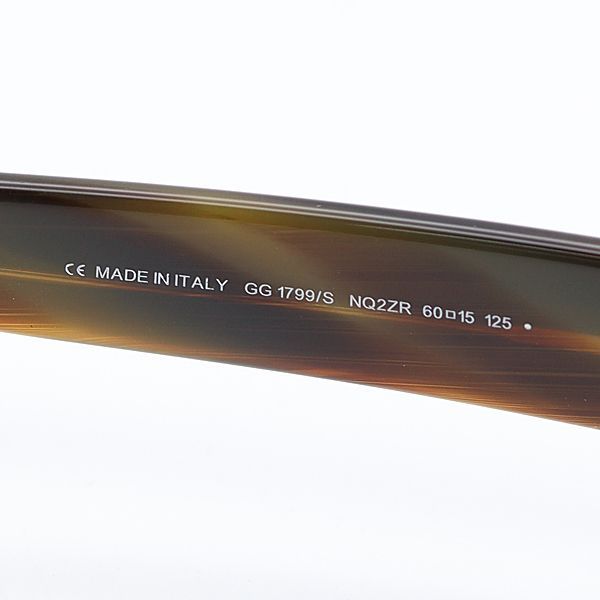 ケース付き グッチ GG 1799/S NQ2ZR 60ロ15 125 グレー×シルバーカラー