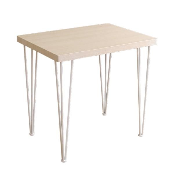 ダイニングテーブル 2人用 二人掛け 白木目 ホワイト 脚 スチール 北欧 カフェ風 おしゃれ 幅75cm デスク 机 リビング学習 一人暮らし ひとり暮らし 二人暮らし 【szo-frt-75】