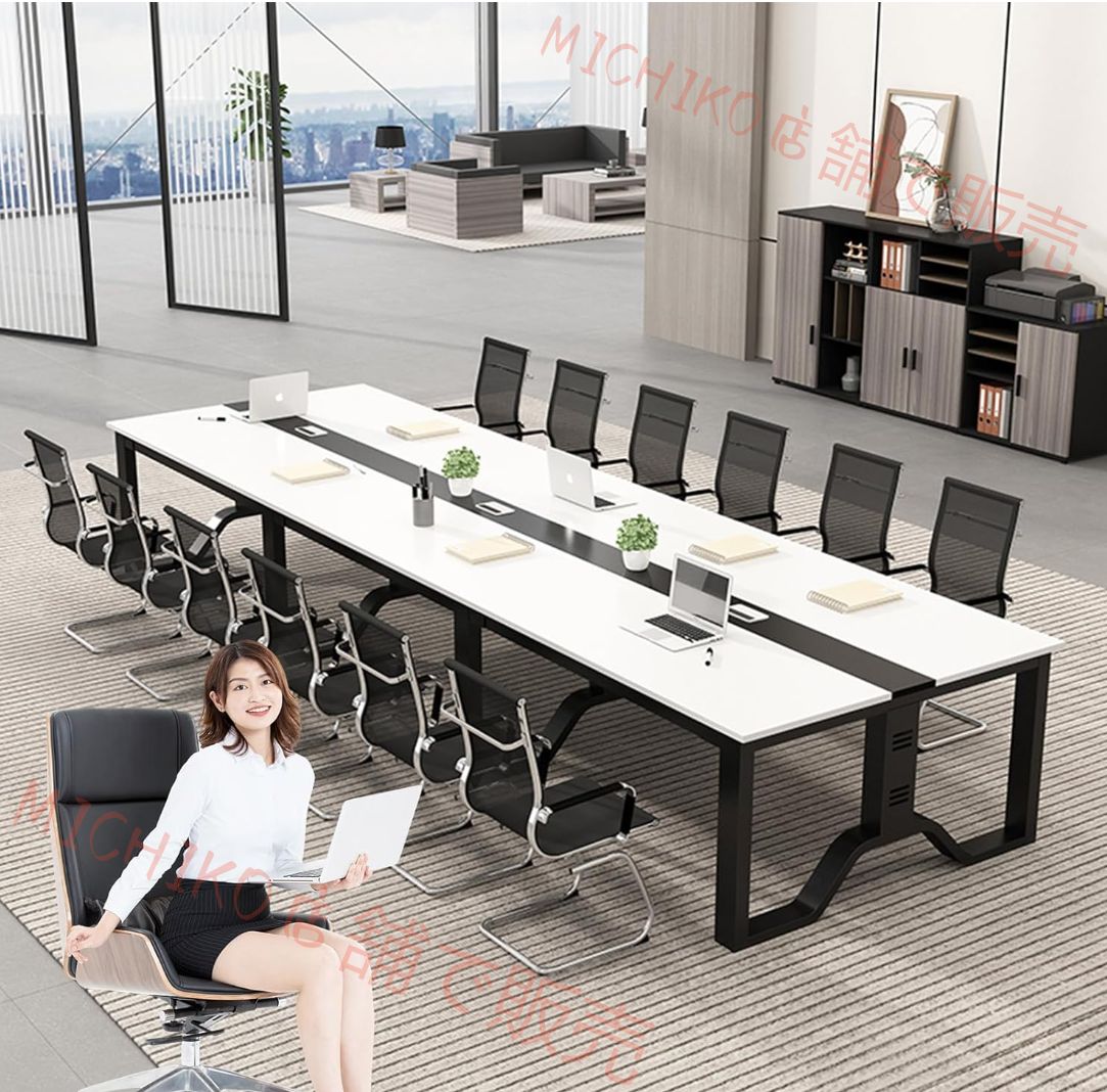 オフィスデスク 会議用テーブル会議用テーブル オフィステーブル ミーティングテーブル 会議テーブル 大人数会議対応 会議用テーブル 大きい オフィスデスク 企业会議用テーブル 商談用の会議テーブル 事務机 会議室 大型 会議机 デスク 配線ボックス付き