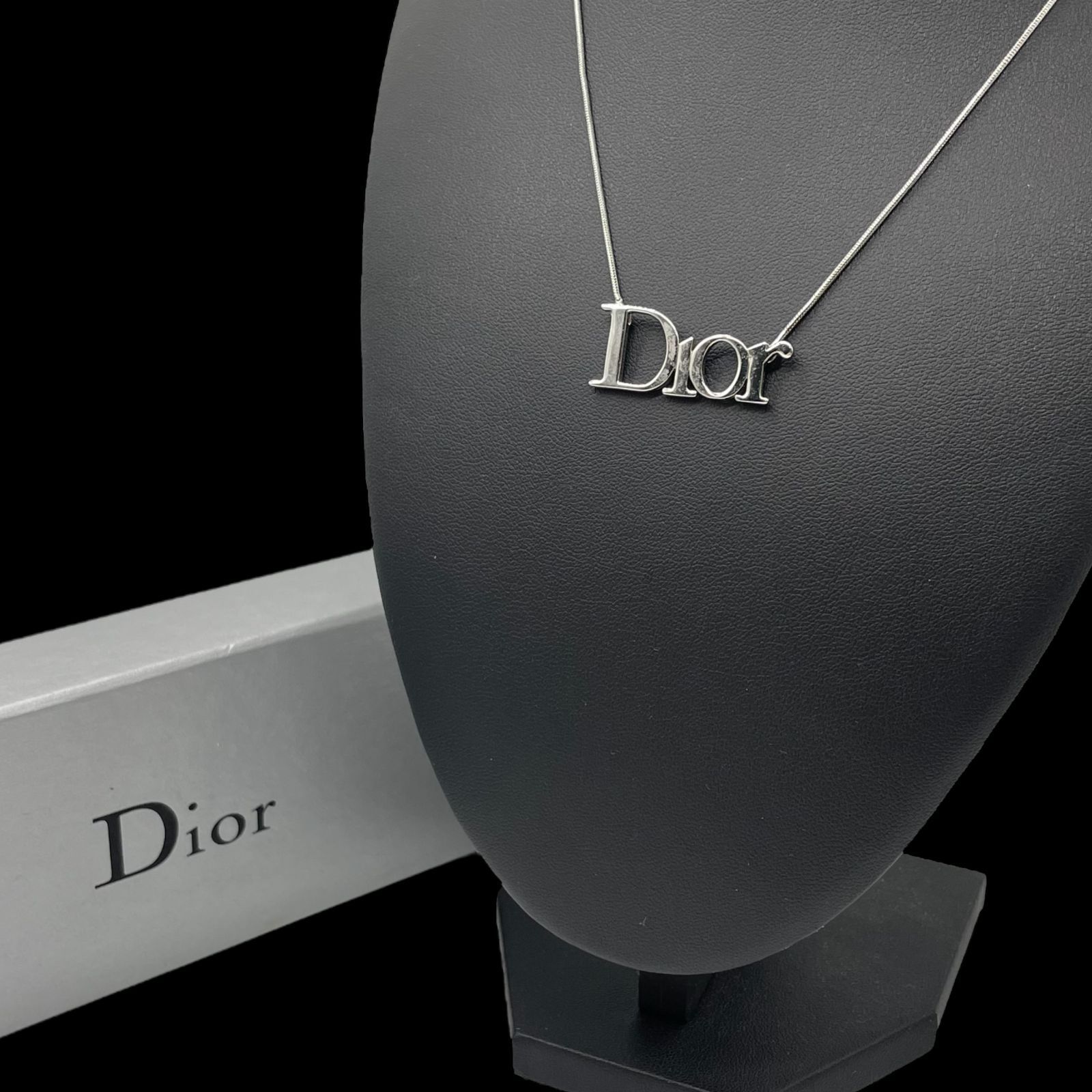保存 き Christian Dior クリスチャン ディオール Diorロゴ ブランドネーム ネックレス ペンダント 首輪 ゴールド ジュエリー ヴィンテージ