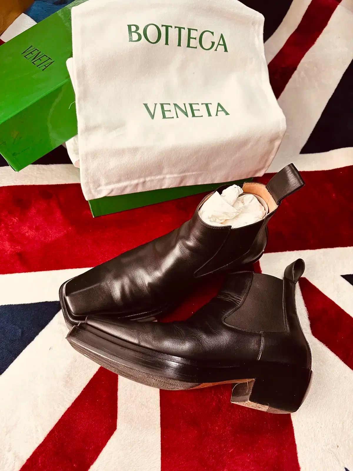 BOTTEGA VENETA タイヤチェルシーブーツ ブラック×クリア 41 Bottega