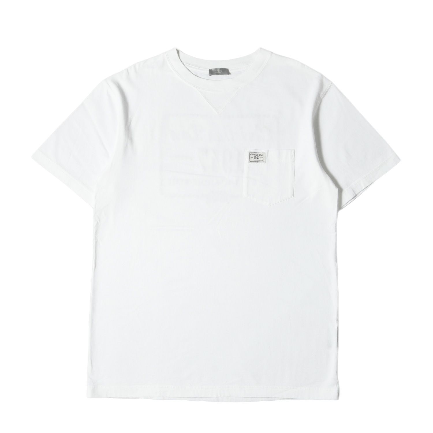 美品 Dior HOMME ディオールオム Tシャツ サイズ:M 近年モデル バックロゴ 刺繍 ポケット クルーネック Tシャツ ホワイト 白  イタリア製 トップス カットソー 半袖【メンズ】 - メルカリ