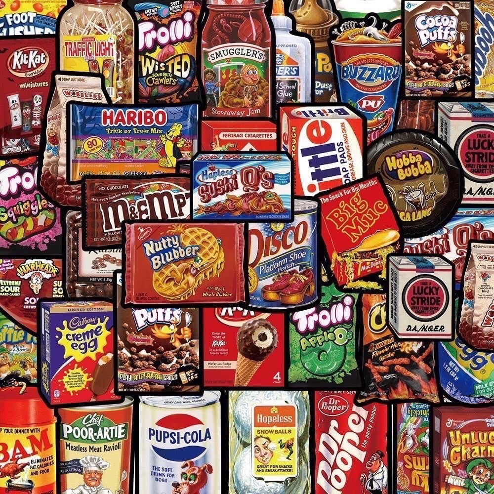 ビンテージ アメリカン 海外お菓子 POP 大きめステッカー シールセット