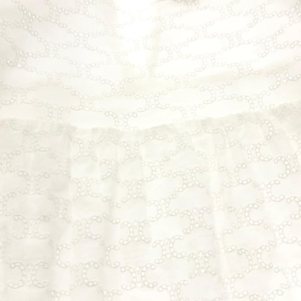 CELINE セリーヌ 長袖ワンピース ホワイト トリオンフ マカダム エン  