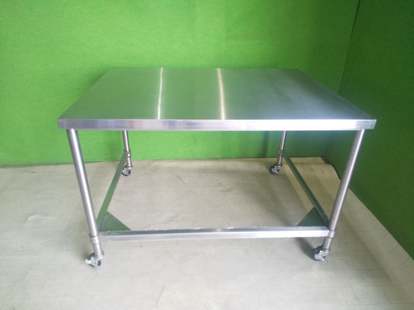 クロムステン】キャスター付き作業台(W1200×D900×H800mm)□調理台