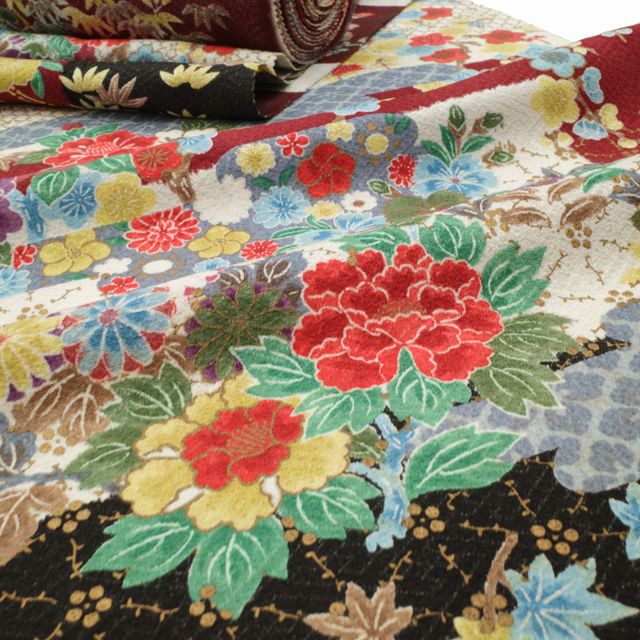 ポテト ma7623 正絹 小紋 紅型 反物 未仕立て 着尺 ちりめん ma7623