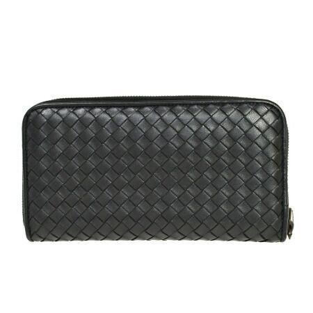 ボッテガヴェネタ カセット 長財布 マキシイントレ 黒 ラウンドジップ