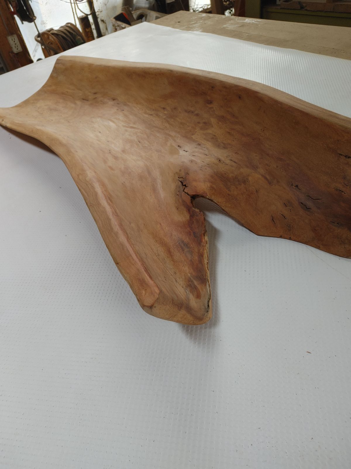 No.19】欅 ケヤキ ウズラ杢 皿 手彫り 銘木 無垢材/自然素材