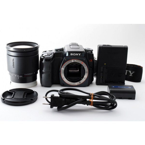 ソニー SONY α100 DSLR-A100 高倍率ズームレンズセット ブラック 美品  