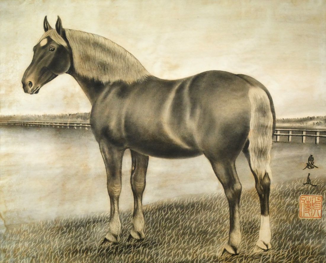 匿名発送】木工品 置物 アンティーク 北海農耕馬 北海道の馬