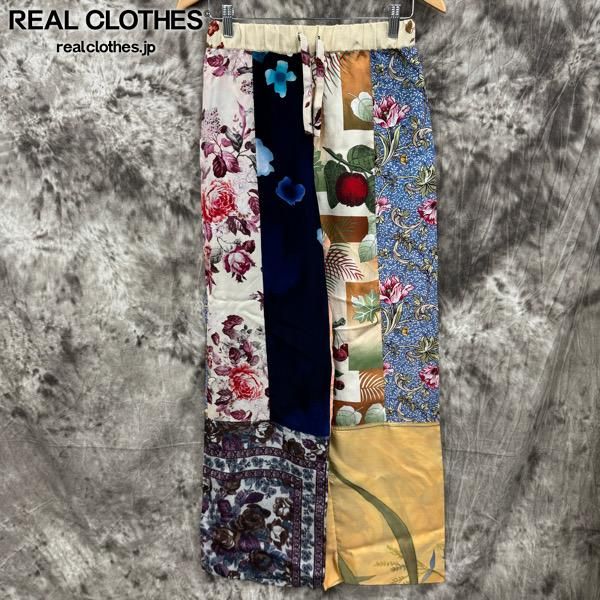 Marine serre|マリーンセル Upcycled Silk Scarves Drawstring Trousers|ボトムス パンツ|UPA054A|XS