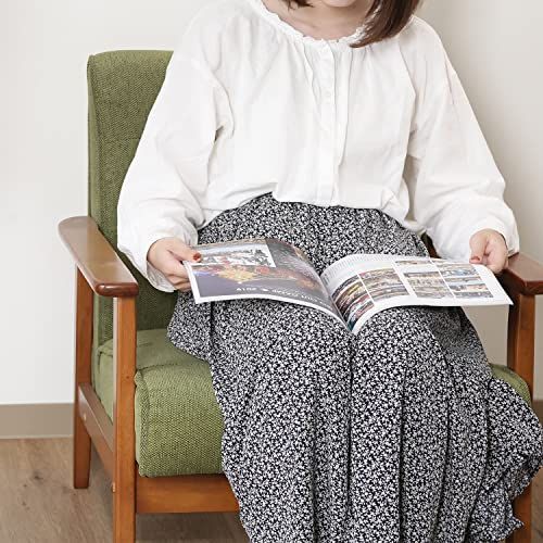 71158 フレンズ レトロ お掃除ロボット通れる ファブリック 天然木 グリーン 幅65×奥行73×高さ70cm 肘付き 一人掛け ソファー 1人掛け ソファ 不二貿易