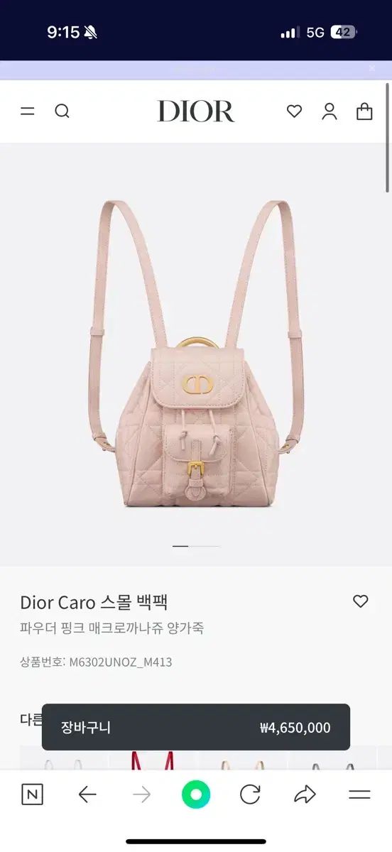 Dior ディオール Dior Caro スモール リュック リュックサック パウダーピンク