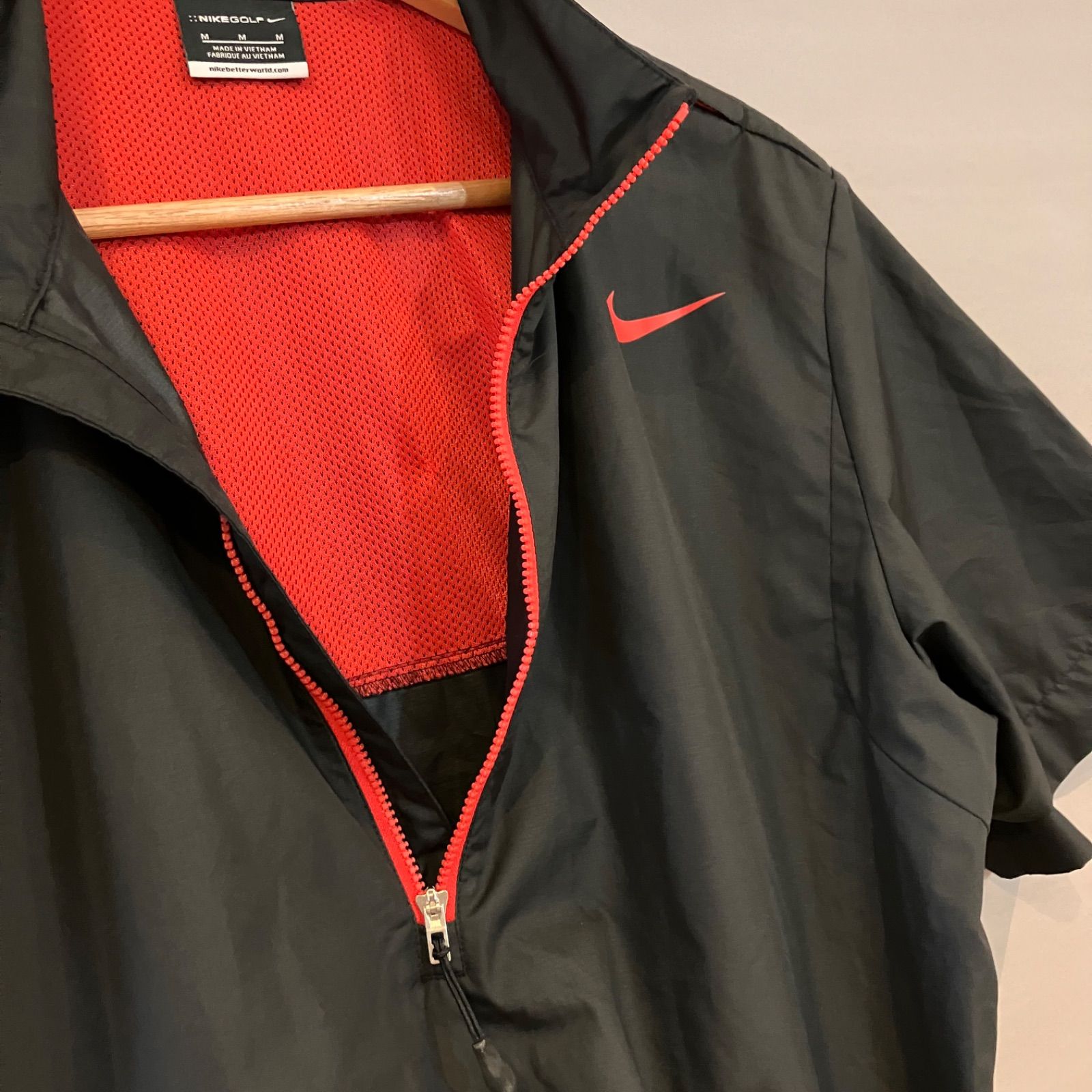 NIKE GOLF ナイキ ゴルフ ハーフジップ プルオーバー 黒 赤