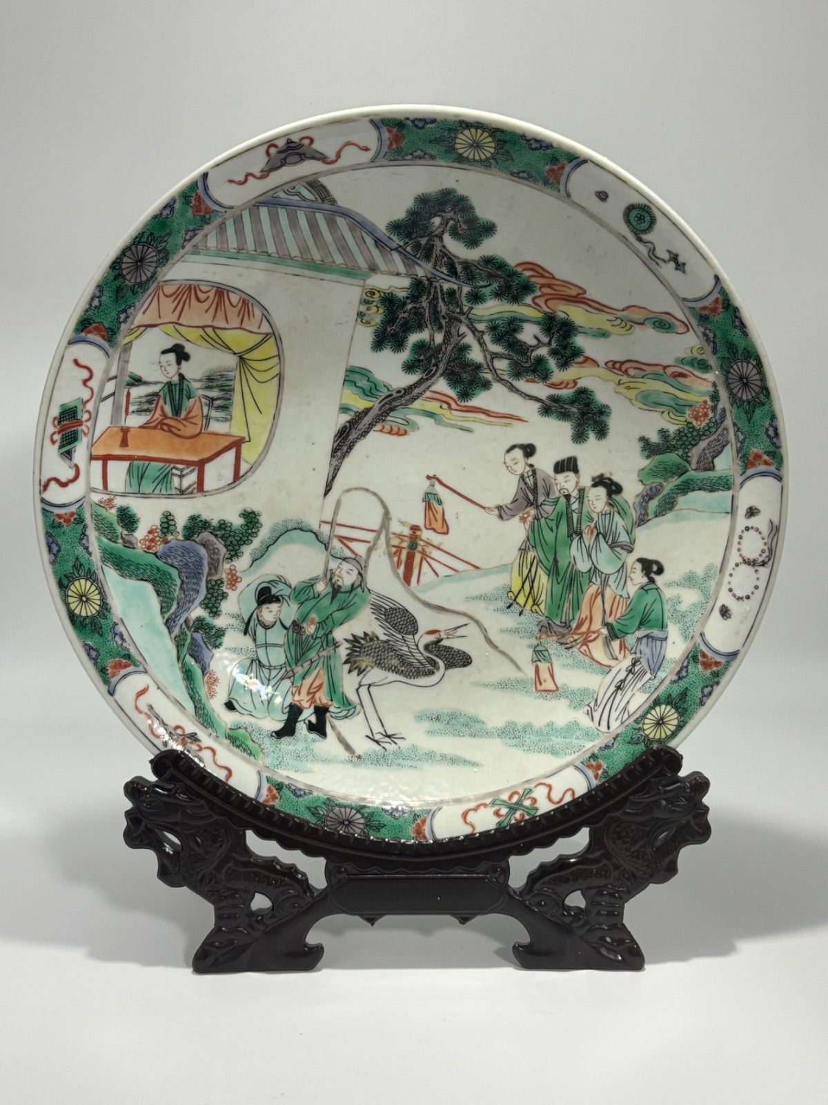 中国古美術 皿 大皿 時代物 置物 陶磁器