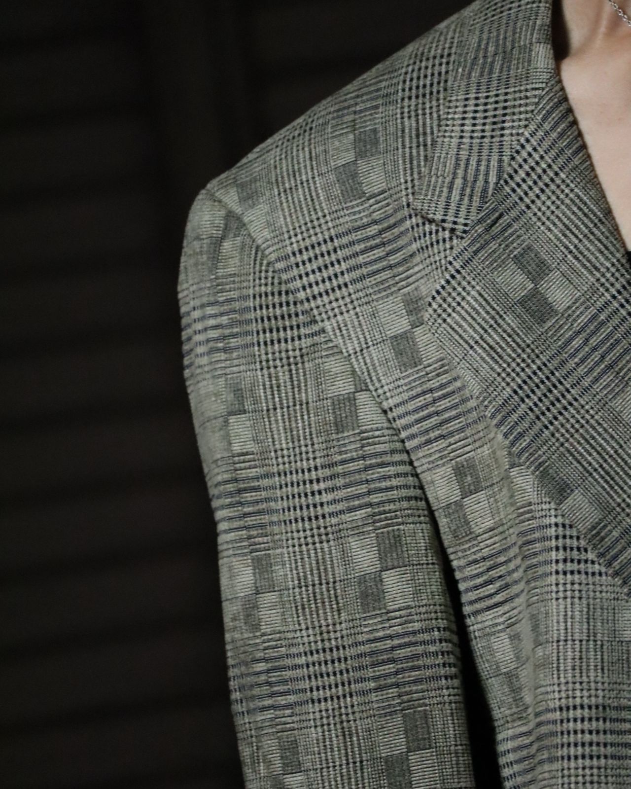 velvet atomic jacquard tailored jacket 80s 90s vintage ベルベット 