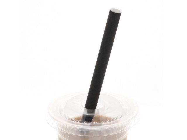 紙ストロー 12 mm 斜口 単袋 黒 300本入 1袋