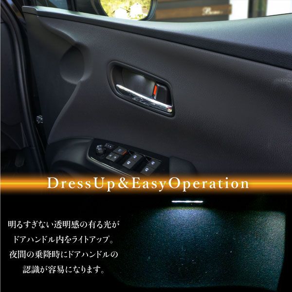 80ヴォクシー　インナードアハンドルイルミネーション ヴォクシー 80系 インナードアハンドル LEDイルミネーション 白 左右