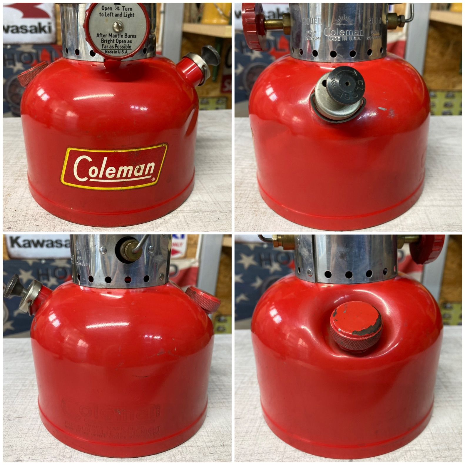 激安1957年7月製 コールマン 200A ランタン （イエローボーダー）t15 激安1957年7月製 コールマン 200A ランタン （イエローボーダー