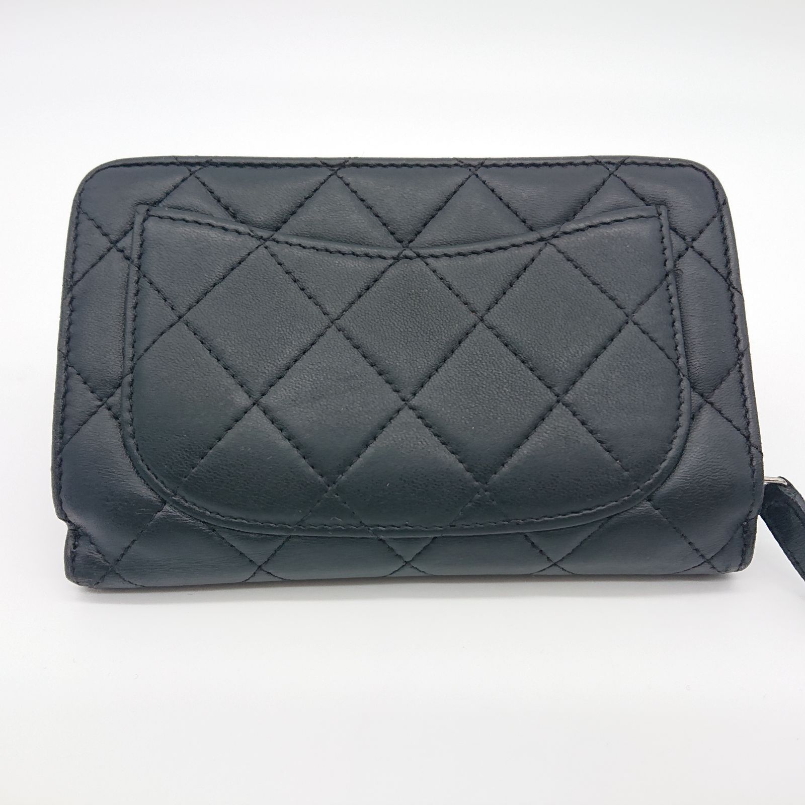 【極美品】CHANEL マトラッセ　二つ折り財布　ラムスキン　黒　ヴィンテージ 楽天市場】CHANEL シャネル小銭入れ付き二つ折り長財布