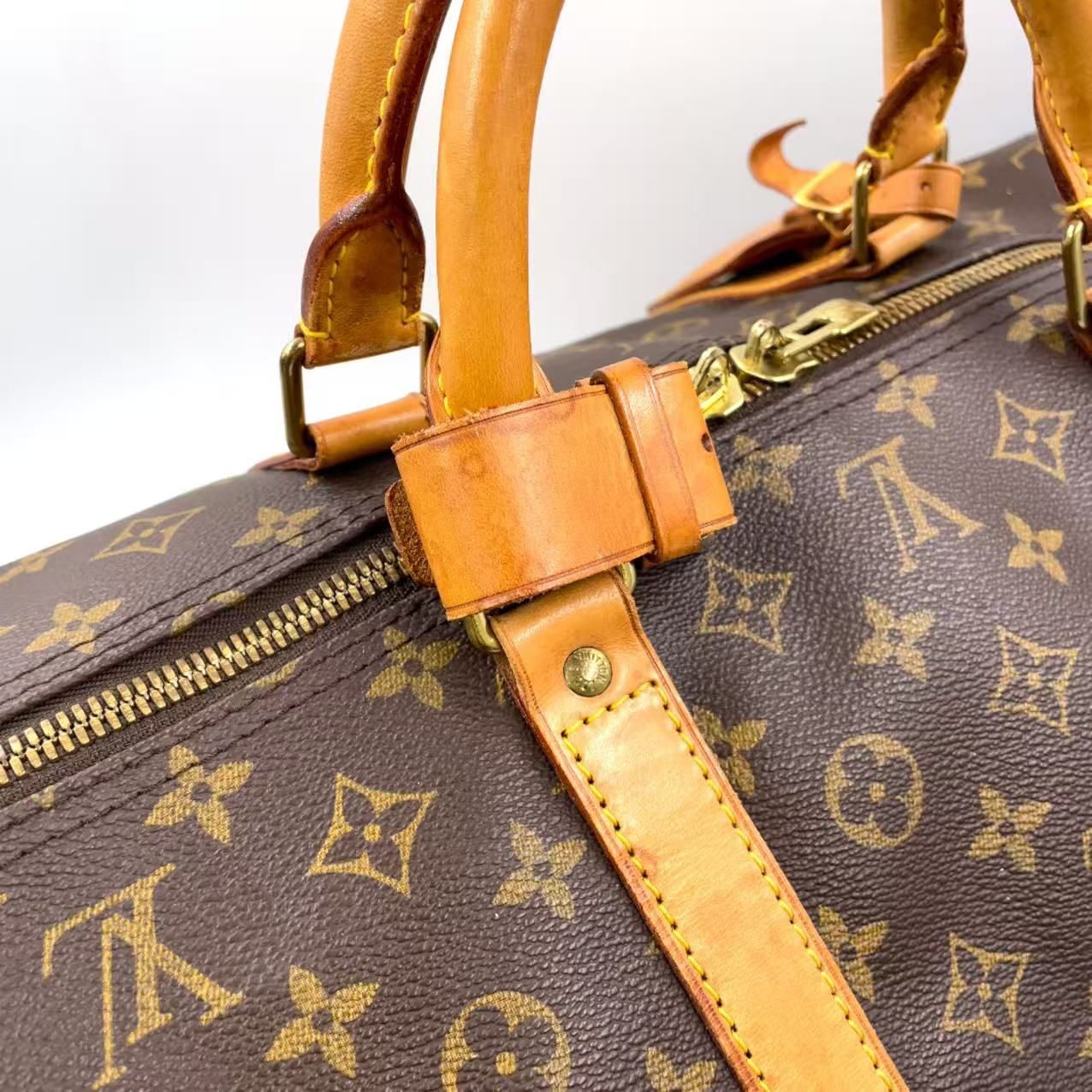 LOUIS VUITTON キーポル バンドリエール50 モノグラム モノグラム レザー×PVC ブラウン ボストンバッグ ゴールド M41416 WWW_MORNINGWALKER_COM