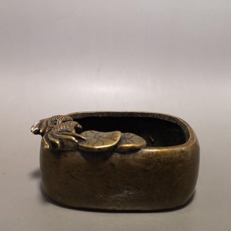 銅のそろばん  書道具 文房具 現代工芸品 美術品 置物 銅制 双魚戯荷筆洗 文房四宝 書道具 文房具 装飾品 工芸品 置物