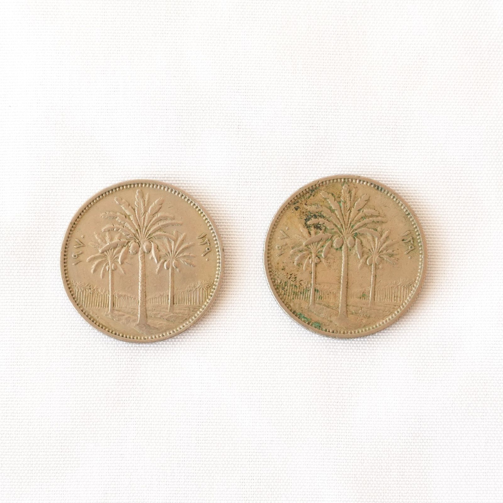 KO]イラク硬貨 2枚 コイン 50フィルス 1970年 中東