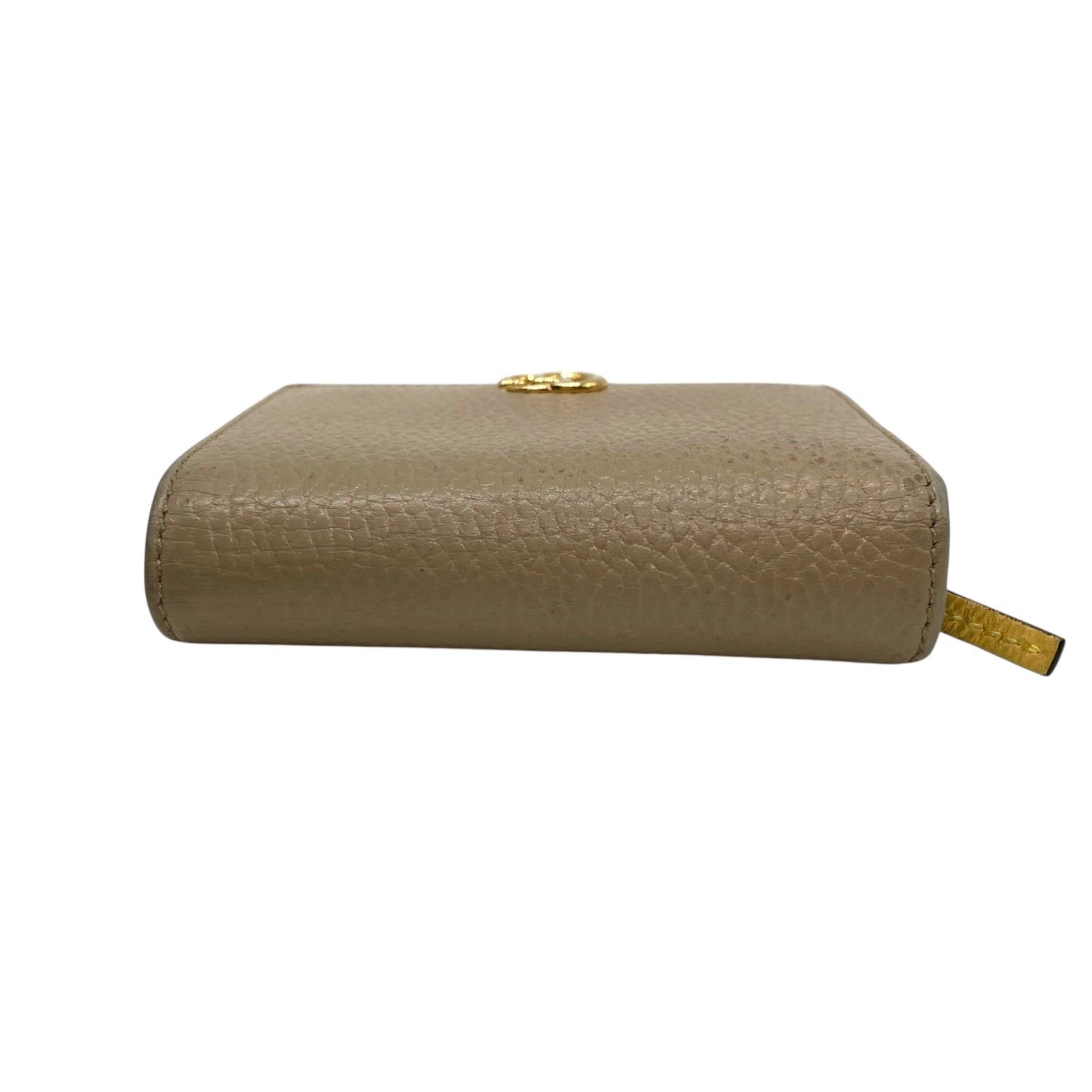 GUCCI グッチ GGマーモント 二つ折り財布 ベージュ ゴールド金具