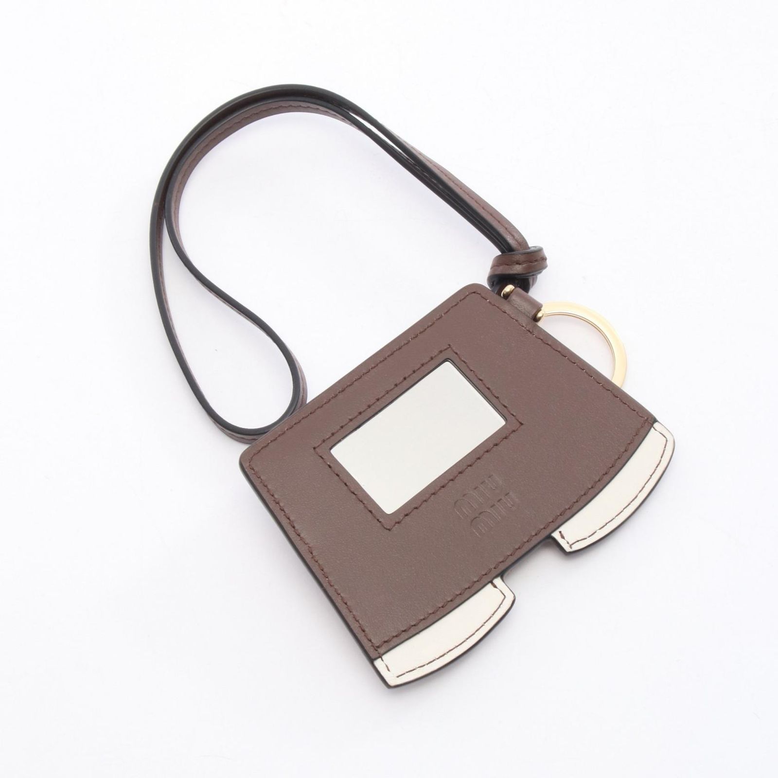 ミュウ ミュウ Miu Miu キーホルダー トリック 5TL5312CUKF0065 ベージュ レザー キーホルダー レディース