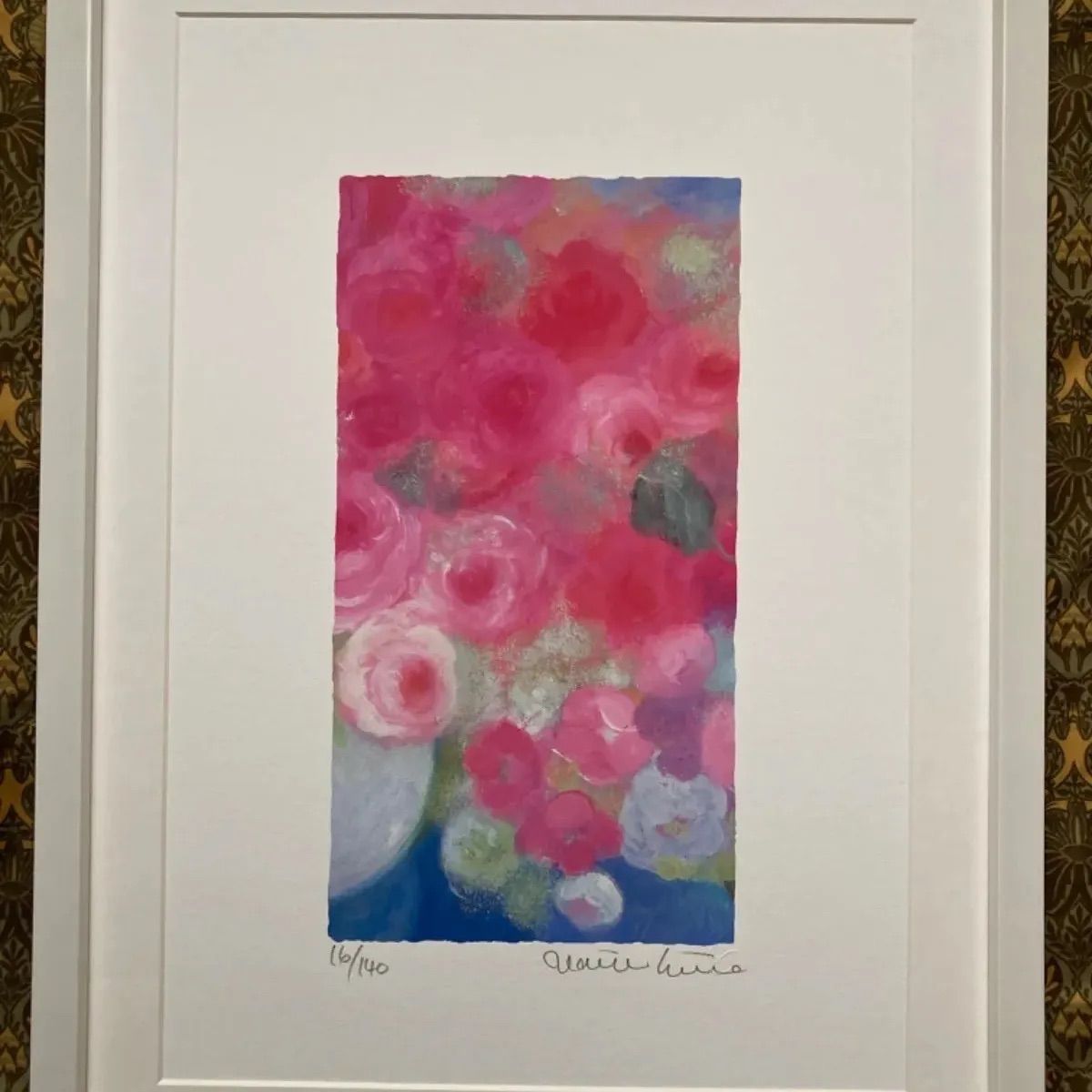 ジニー　キム　小さな花束と薔薇　ジグレー版画　エディション　サイン　保証書付き ジニー キム 小さな花束と薔薇 ジグレー版画 エディション