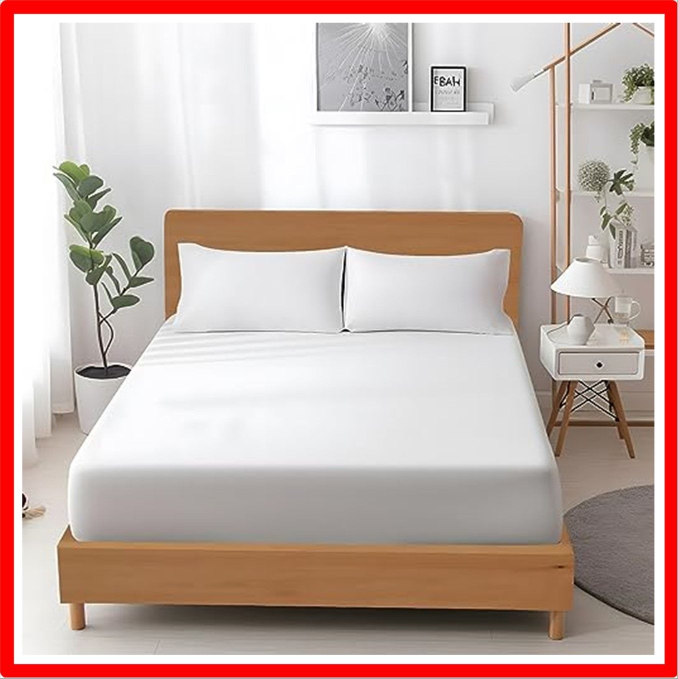 【匿名配送】ホワイト_セミダブル?120*200cm NTBAY ボックスシーツ セミダブル（120*200cm） 吸水速乾 シーツ ベッドカバー マットレスカ