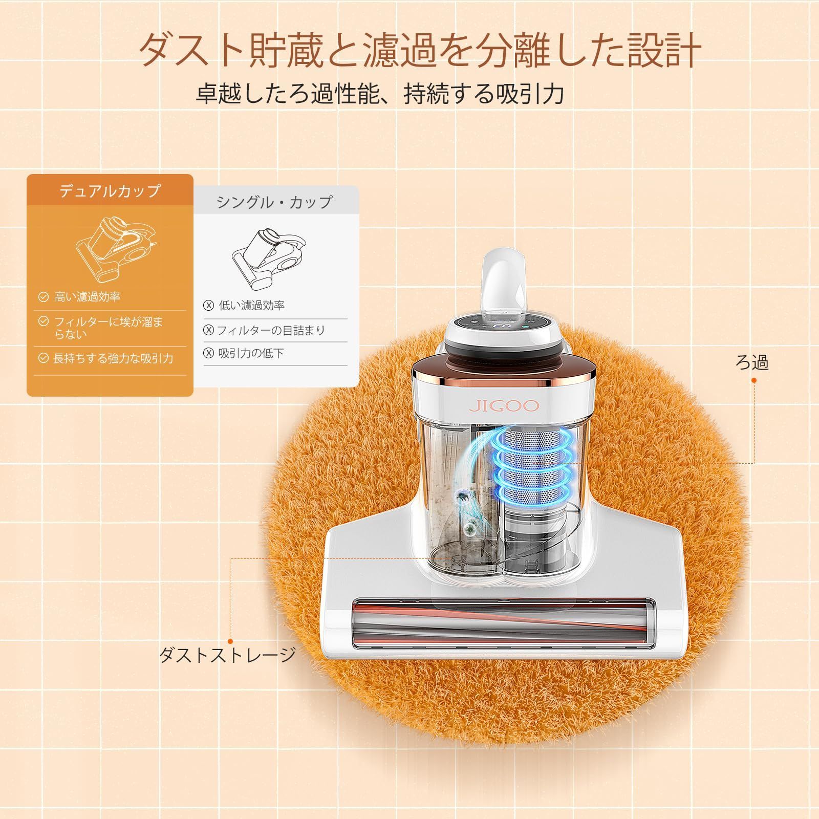 メルカリ内最安JIGOO 布団クリーナー:J300 布団掃除機 メルカリ内最安JIGOO 布団クリーナー:J300 布団掃除機
