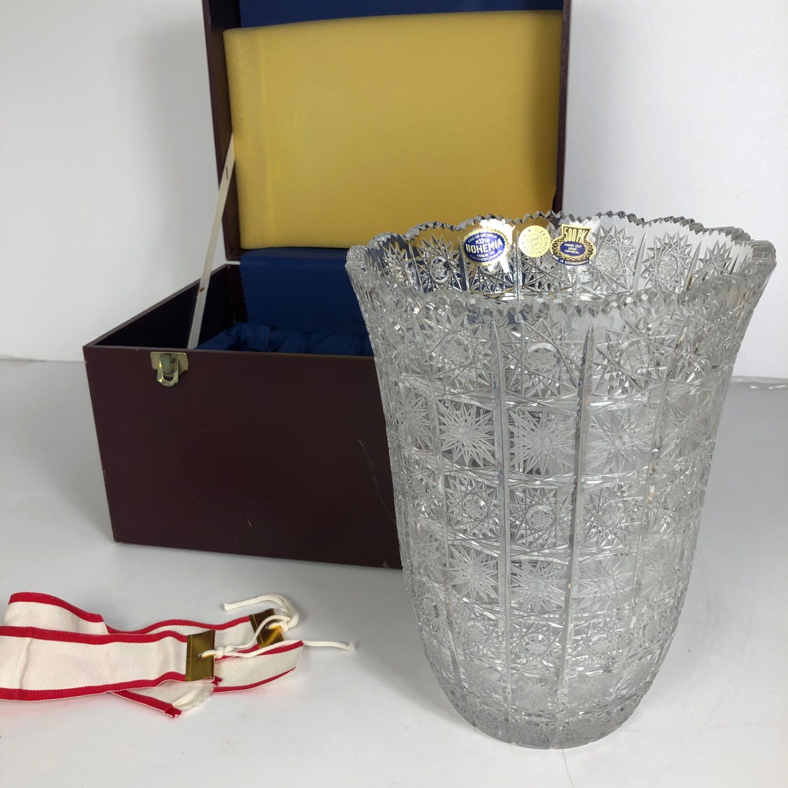 BOHEMIAN GLASS ボヘミアグラス フラワーベース 花瓶 クリスタル