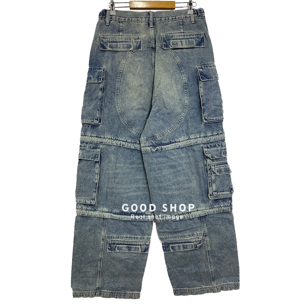 プロジェクト gr オーバーサイズ コンバーチブル カーゴ パンツ 青 1  