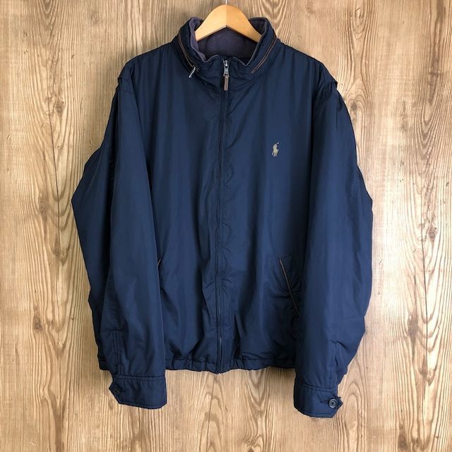 90s vintage POLO by RALPHLAUREN ラルフローレン ナイロンジャケット ネイビー サイズXL ビンテージ ヴィンテージ アメカジ 古着 e23111003