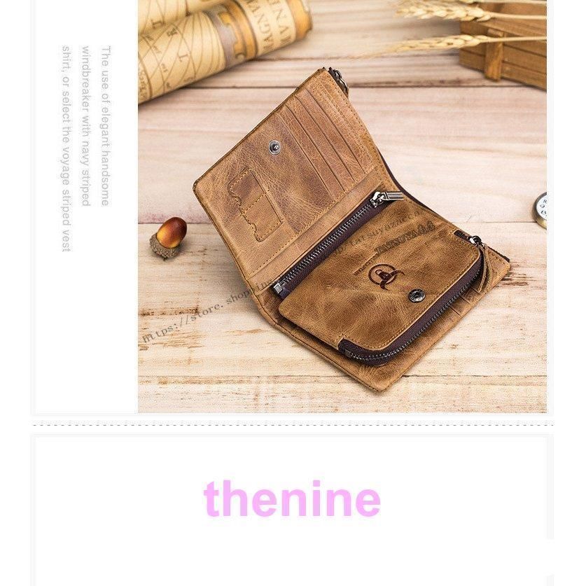 財布 メンズ レトロ風 二つ折り 牛革 カード入れ 小銭入れ取り外し可 大容量 彼氏 サイフ さいふ NEXPOTALLINN_EU