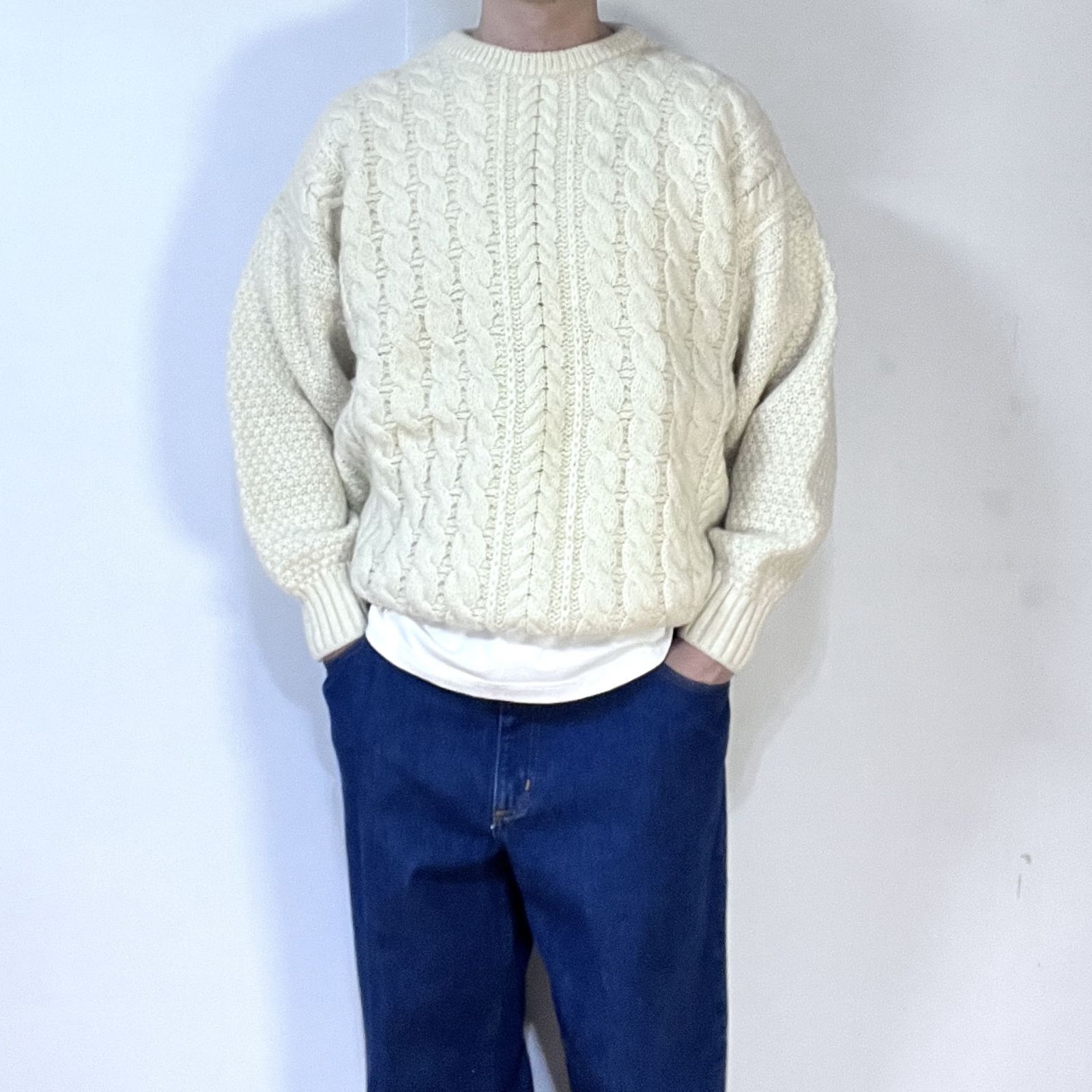 イギリス製 UK ヴィンテージ TRADITIONS PURE NEW WOOL 100% アラン