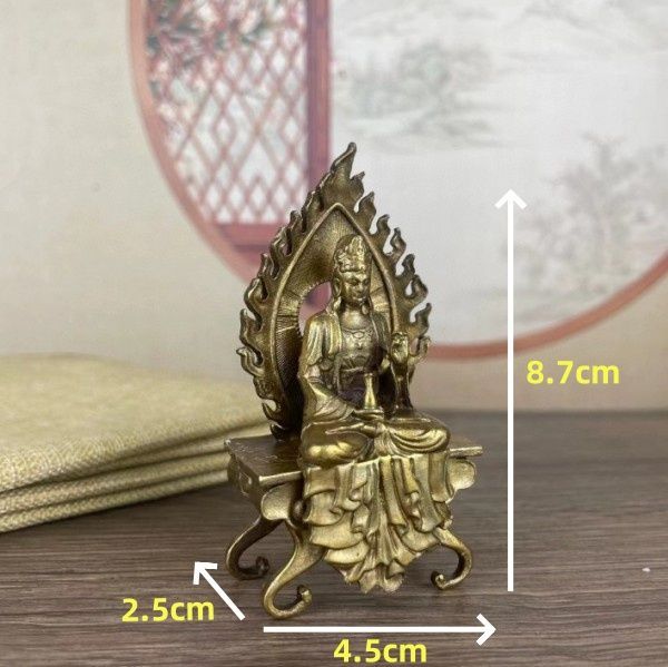 仏教美術 ベンチ仏 阿弥陀菩薩観音像 仏像 銅製品 工芸品 置物
