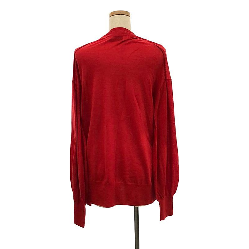 【美品】  DEPAREILLE / デパリエ | ウール レイヤード ニット カーディガン | 38 | レッド | レディース 美品】 DEPAREILLE / デパリエ | ウール レイヤード ニット