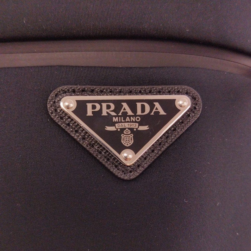 PRADA (プラダ) 21AW スクエアロゴ サイドライン トラックパンツ 