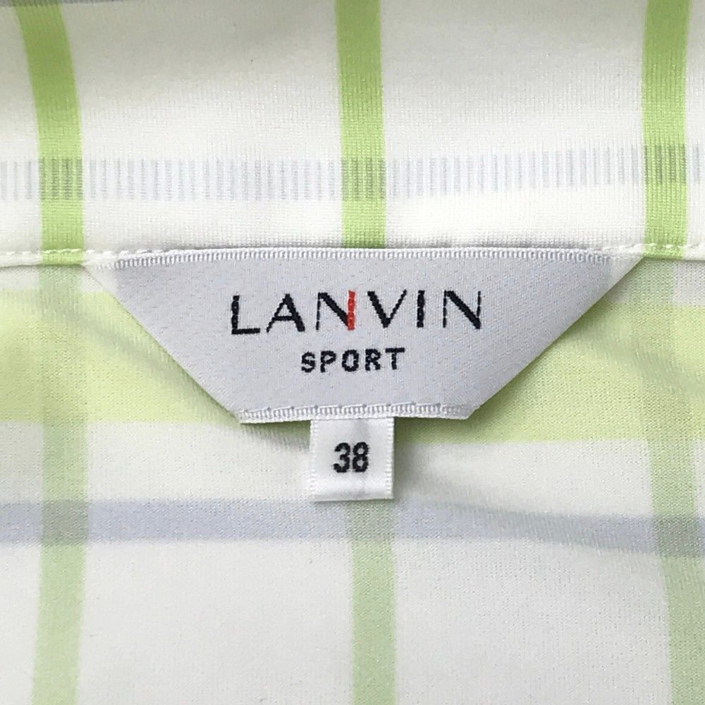 サイズ：38 LANVIN SPORT ランバン スポール  ハーフジップ長袖Tシャツ チェック柄 ホワイト系 [240101254500]# ゴルフウェア レディース ストスト