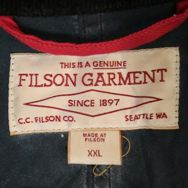 USA製 FILSON フィルソン オイルドジャケット 襟コーデュロイ 防寒