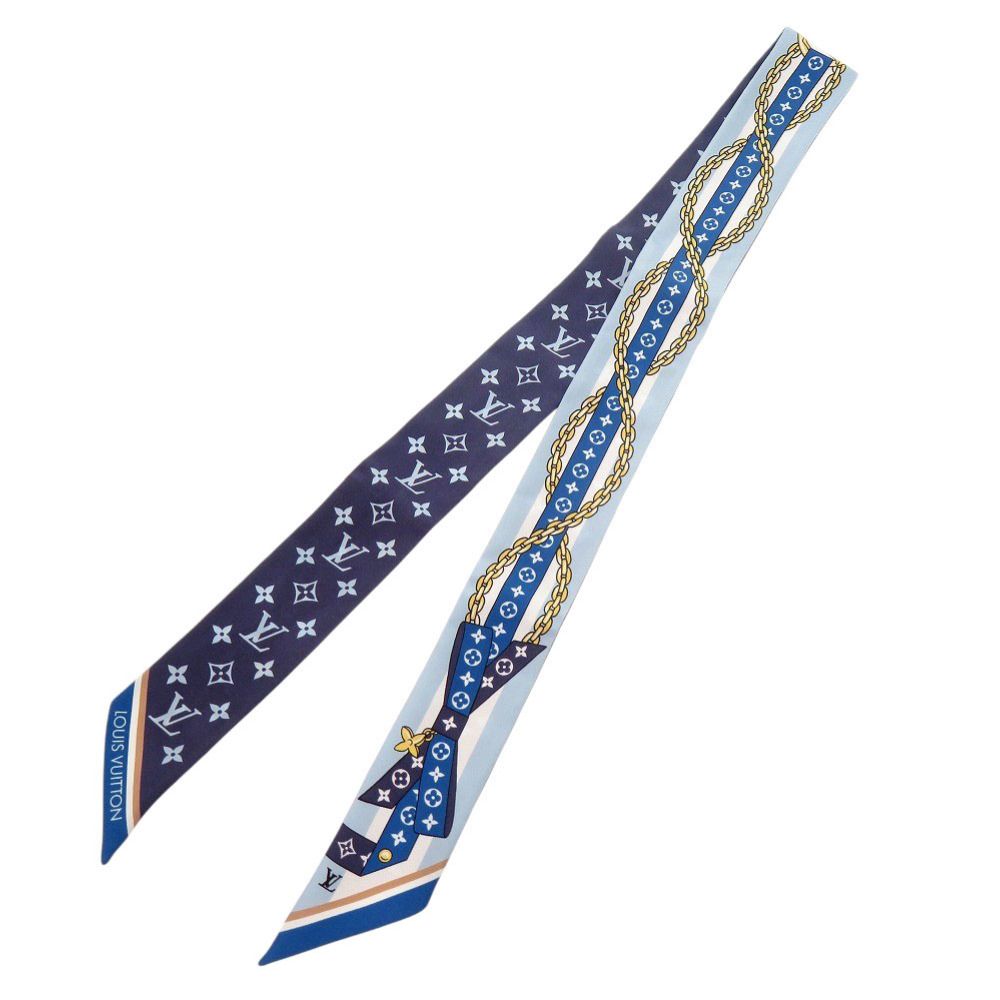 ルイ ヴィトン バンドーBB LV ボウ M96174 シルク ブルー スカーフ LV 0022 LOUIS VUITTON