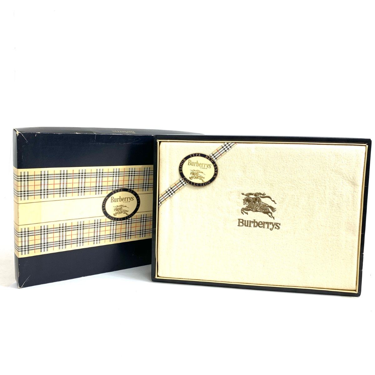 Burberry s バーバリーズ ソフトコットンシーツ ホースロゴ刺繍 ノバチェック 西川産業 ライトベージュ 240001164131