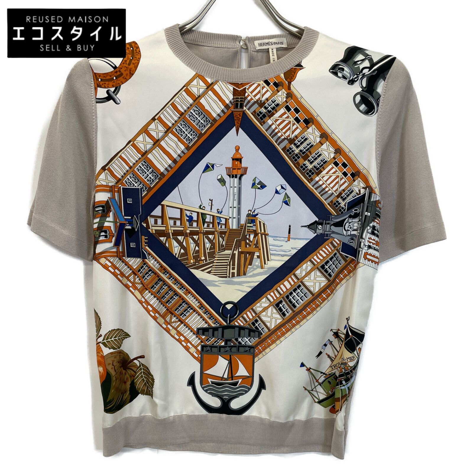 HERMES - エルメス シャツ マルジェラ期 シルク 総柄 ブラウス